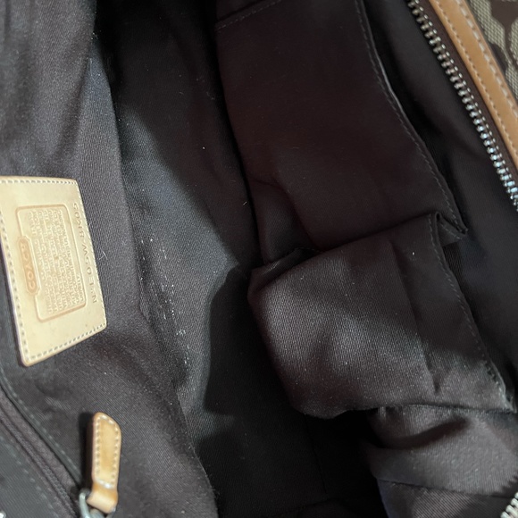 Coach Monogram bag leather accents lightly used - Picture 4 of 7